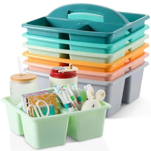 6 Pack 3 Compartment Small Caddy Plastic Classroom