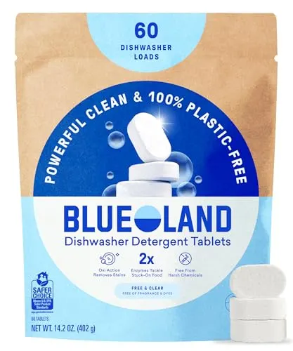 BLUELAND 100% Plastic-Free Dishwasher Detergent