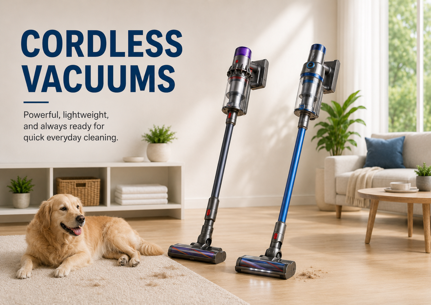 Cordless vacuums collection featuring lightweight stick vacuums for pet hair, hardwood floors, carpets, apartments, stairs, rugs, and quick home cleanup.