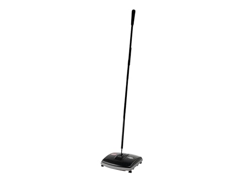 Rubbermaid Commercial Products Executive Series 6.5" Single-Action Mechanical Sweeper Cordless Black Collects Dust Dirt and Debris from Hard Floors and Carpet