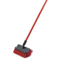 Libman Commercial 532 Dual Surface Scrub Brush, Steel Handle, 60" Length, 10" Width, Black/Red (Pack of 6)