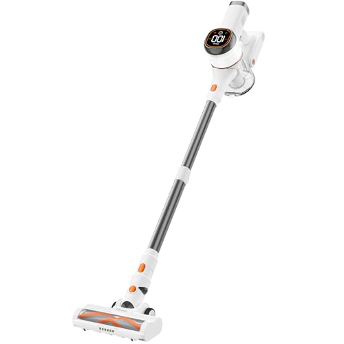 Tikom V500 Cordless Vacuum Cleaner for Home, 40000Pa/450W Stick Vacuum with LED Touch Screen, Charging Wall Dock, Anti-Tangle, Lightweight Handheld Vacuum for Pet Hair, Hard Floor, Carpet
