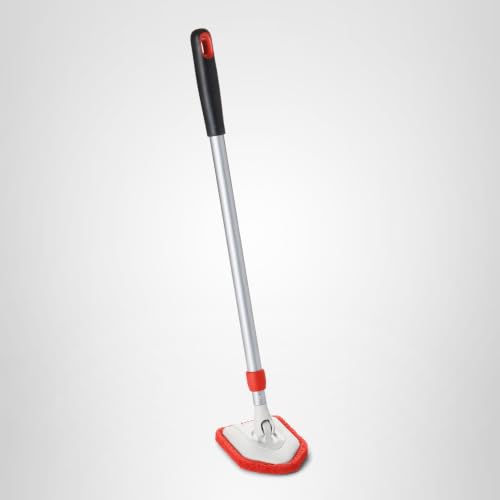 OXO Good Grips Extendable Shower, Tub and Tile Scrubber – 42 in, Versatile Cleaning Supplies, Non-Scratch Shower Cleaner with Adjustable Handle