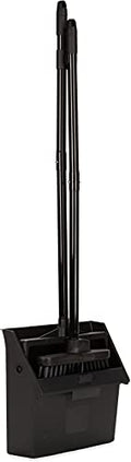 SPARTA Duo-Pan Upright Dust Pan and Broom Set, Essential Cleaning Tools for Home and Commercial Use, 36" Handle, 1 Count, Black