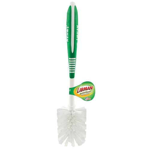 Libman Bottle Brush - 3 Pk Bottle Cleaner - Cleaning Brush with Long Handle for Cleaning Glasses, Shaker Bottles, Cups, Dishes, Mugs - Non-Slip Grip