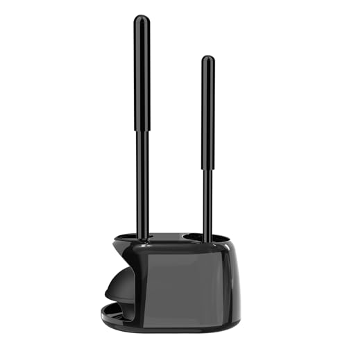 SetSail Toilet Brush and Plunger Set, Semi-Hidden Toilet Plungers Heavy Duty Toilet Bowl Brush and Holder for Bathroom Toilet Plunger and Brush Set for Deeply Cleaning - Black