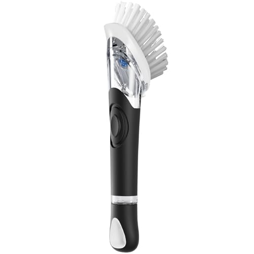 Soap Dispensing Dish Brush, Dish Scrub Brush with Soap Dispenser, Dish Soap Brush for Dishes, Pans, Sink, Pots