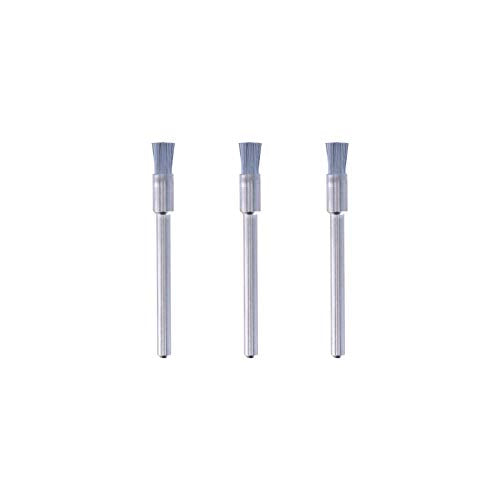 Dremel 443 Carbon Steel Brush Accessory Set, 3 Brushes (3.2 mm) for Cleaning and Removing Rust of Metal Materials