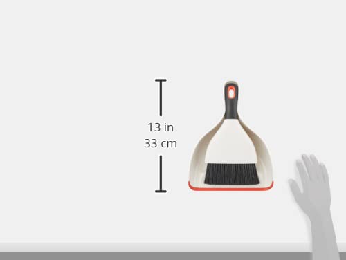 OXO Good Grips Dust Pan And Brush, 12 X 9, 2" Handle, Plastic, White