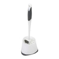 Clorox Corner Toilet Bowl Brush with Under Rim Scrubber, Includes Corner Storage Caddy, White
