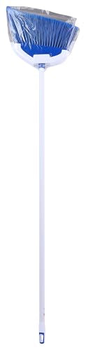 Mr. Clean Angle Broom Floor Sweeper with Feathered Bristles Perfect for Fine Particles Pet Hair Debris & Dust, Durable Sturdy Bristles Angled for Corners with Hang Hole for Storage, 53.5-Inch, White