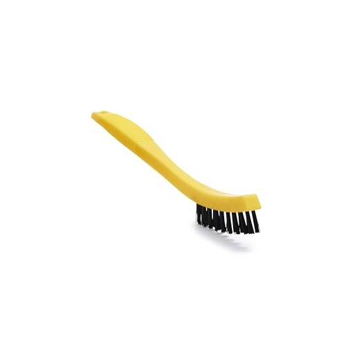 Rubbermaid Commercial Products 8.5" Tile and Grout Scrub Brush, Plastic Bristles, Black, for Industrial/Professional Use On Grout, Tile, and Other Small Areas
