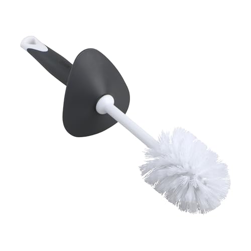 Clorox Covered Toilet Brush and Caddy with Splash Guard & Non-Skid Base, 2-Piece, White