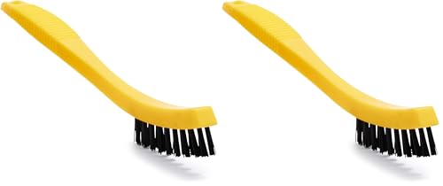 Rubbermaid Commercial Products Tile and Grout Brush, Black, Cleaning Scrubbing Brush, Multi-Surface for Grout, Bathrooms, Kitchens, Countertops, 8.5" (Pack of 2)