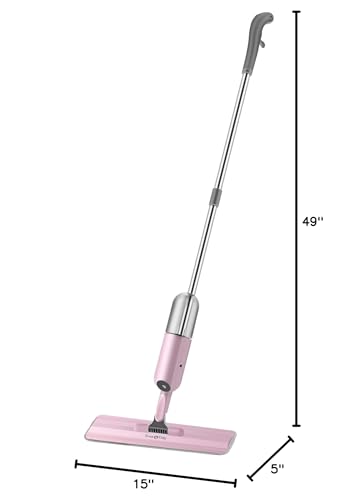 True & Tidy® SPRAY-250 Multi-Surface Spray Mop with 490ml Refillable Water Bottle for Floor Cleaning, Works on Wood, Tile, Marble etc, Use Any Cleaning Solution, Machine Washable Microfiber Mop Pads