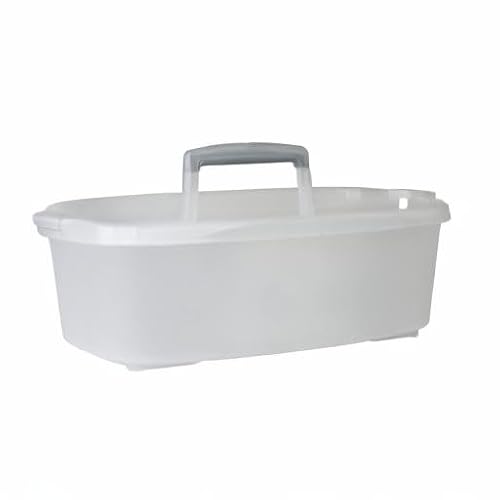 Casabella Plastic Multipurpose Cleaning Storage Caddy with Handle, 1.5-Gallon, Clear