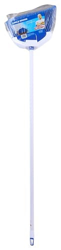 Mr. Clean Angle Broom Floor Sweeper with Feathered Bristles Perfect for Fine Particles Pet Hair Debris & Dust, Durable Sturdy Bristles Angled for Corners with Hang Hole for Storage, 53.5-Inch, White