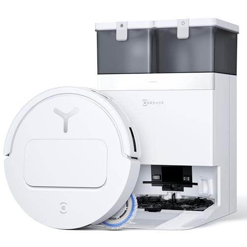 ECOVACS DEEBOT T50 PRO Omni Robot Vacuum and Mop, 3.19” Ultra-Slim, 15,000Pa Suction, ZeroTangle 2.0, TruEdge Edge Cleaning, AIVI 3D Obstacle Avoidance, Auto Mop Wash & Dry, Self-Emptying,White