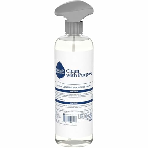 Seventh Gen Non-toxic Eco-friendly All Purpose Streak-free Cleaner Degreaser, Fragrances Free, 23 Fl Oz bundled with Microfiber Cloth