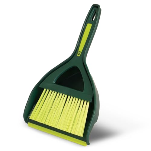 Pine-Sol Mini Dustpan and Brush Set | Nesting Snap-On Design | Portable, Compact Dust Pan and Hand Broom for Cleaning, Green