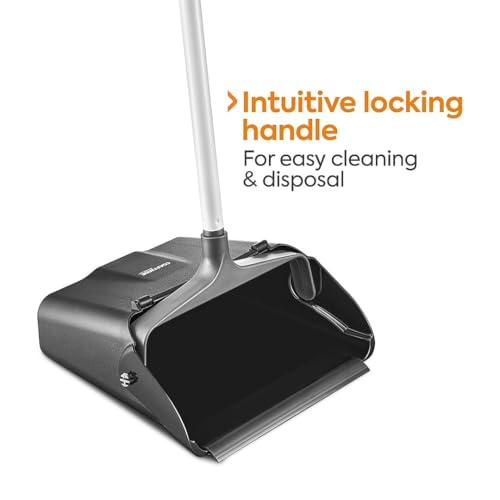 Coastwide Professional Heavy Duty 36.4" Plastic Upright Dustpans, Black