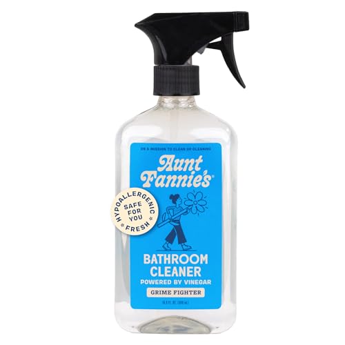 Aunt Fannie's All Purpose Bathroom Cleaner Vinegar Spray for Shower, Tub, Toilet, Tile, Sink and Fixtures, 16.9 Ounces (Pack of 1)