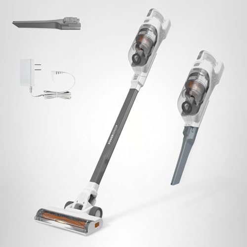 BLACK+DECKER POWERSERIES+ 20V MAX Cordless Stick Vacuum Cleaner with LED Floor Lights, Bagless, Lightweight, Cordless Vacuum Cleaners for Home, Up to 44 Minutes, Powerful Suction, Gray (BHFEA520J)