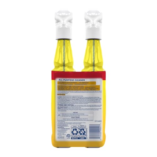 Lysol All Purpose Cleaner Spray, Multi-Purpose Disinfecting Spray, Kitchen & Bathroom Cleaner, Lemon Breeze Scent, 32 Fl Oz (Pack of 2)