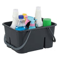 Ysmiltion Plastic Cleaning Caddy Organizer with Handle, Carry Caddy for Cleanig Supplies, Deep Grey