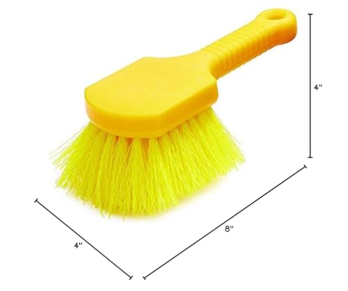 Rubbermaid Commercial 8" Utility Scrub Brush, Plastic Handle, Synthetic Bristles, Cleaning, Multi Purpose, Heavy Duty, Outdoor, Wheels and Tires (Pack of 6)