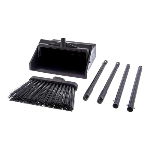 SPARTA Duo-Pan Upright Dust Pan and Broom Set, Essential Cleaning Tools for Home and Commercial Use, 36" Handle, 1 Count, Black