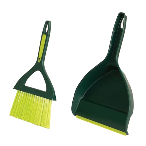 Pine-Sol Mini Dustpan and Brush Set | Nesting Snap-On Design | Portable, Compact Dust Pan and Hand Broom for Cleaning, Green