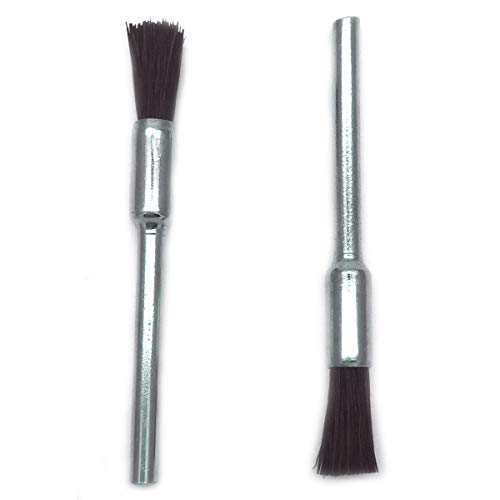 COMOK Nylon Bristle Brushes Black Pen Shape Cleaning Brushes 1/8" Shank Fit Dremel Diamond Walnut Bodhi Jade Silverware Polishing 40PCS