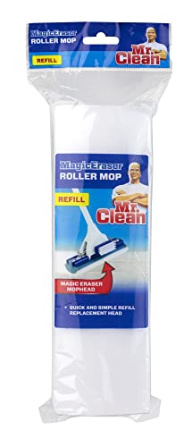Mr. Clean Magic Eraser Roller Floor Mop Refill Head, White/Blue