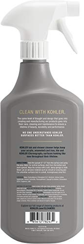 KOHLER K-EC23732-NA Tub and Shower Cleaner, Bathroom Cleaner, Restores Acrylic, Tile, Enameled cast iron, Lithocast, Residue Free, 28 FL Oz