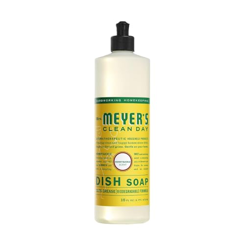 Mrs. MEYER'S Clean Day Honeysuckle Scent Variety, 1 Room Freshener 8 OZ, 1 Liquid Dish Soap 16 OZ, 1 Liquid Hand Soap 12.5 OZ, 1 Multi-surface Cleaner 16 OZ, Honeysuckle, 1 CT