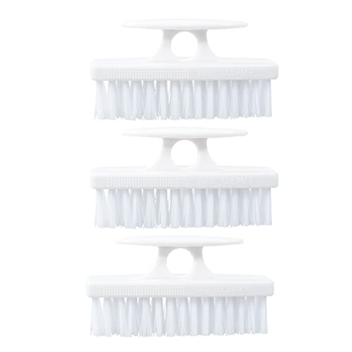 Nail Brush for Cleaning Fingernails, Nail Scrubber Brush, Toe Foot Hands Fingernail Brush Cleaner- Small Scrub Brush- All-Purpose Stiff Cleaning Brush (3 Pack, White)