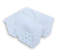 Plastic Caddies with Handle Shower Caddy Basket Cleaning Utility Carry Caddy for Classroom Organization Desk Table Organizer,Teacher and Art Supplies Set of 3 Toy Storage Tote (White)