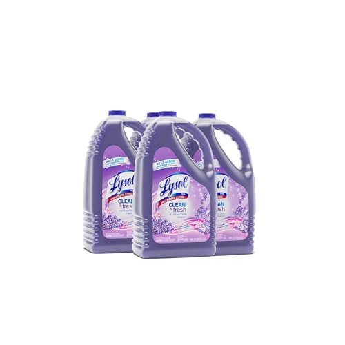 Lysol Multi-Surface Cleaner, Sanitizing and Disinfecting Pour, to Clean and Deodorize, Lavender and Orchard Essence, 144oz (Pack of 1)