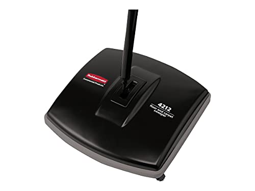 Rubbermaid Commercial Products Executive Series 6.5" Single-Action Mechanical Sweeper Cordless Black Collects Dust Dirt and Debris from Hard Floors and Carpet