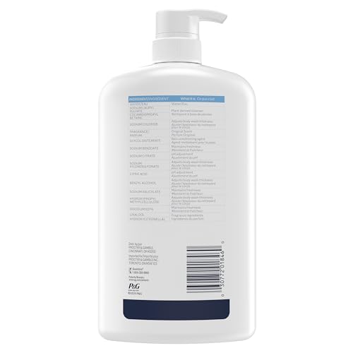 Ivory Body Wash, Designed for the Whole Family, Gentle Formula, Free of Dyes Heavy Perfumes Parabens Phthalates & Silicones, for Sensitive Skin, Designed for Skin's pH, Original Scent, 35 oz
