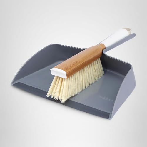 Full Circle Clean Team, Brush & Dustpan Set, White & Grey