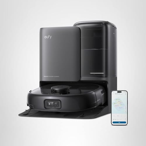 eufy Robot Vacuum E25, 20,000 Pa Suction,HydroJet Always-Clean Roller Mop, All-in-One Robot Vacuum and Mop Combo, Edge-to-Corner Cleaning, Zero-Tangle Design, AI Obstacle Avoidance (Upgraded)