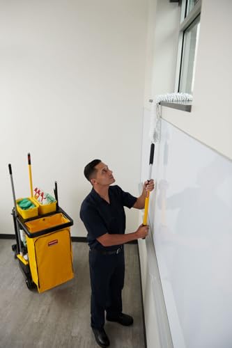 Rubbermaid Commercial Products HYGEN Quick-Connect Straight Extension/Extendable Handle/Stick, 20 - 40 inch, Yellow, Lightweight for Janitorial/Professional Microfiber Cleaning/Dusting