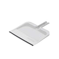Superio Clip-On Dustpan with Rubber Lip - 10-inch Wide Durable Plastic Dust Pan with Comfort Grip Handle, White, 1-Pack