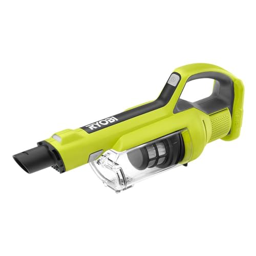 RYOBI ONE+ 18V Cordless Hand Vacuum with Powered Brush (Tool Only) Black Green (PCL700B) (Renewed)