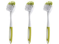 Dish Brush with Handle, Stiff Bristles Dish Scrubber for Pots, Pans & Sink Cleaning, 3 Pack