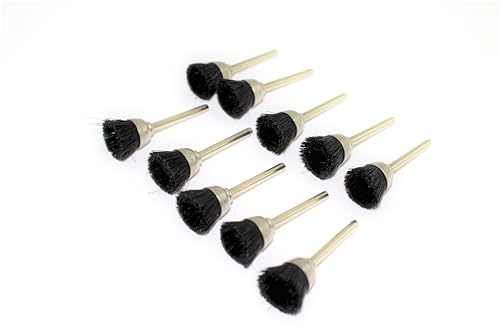 TEMO 10 pc Nylon Plastic Bristle 1/2 Inch Cup Wire Brush with 1/8 Inch Shank for Dremel and Other Rotary Tools on Rust Removal, Corrosion and Scrub Surfaces