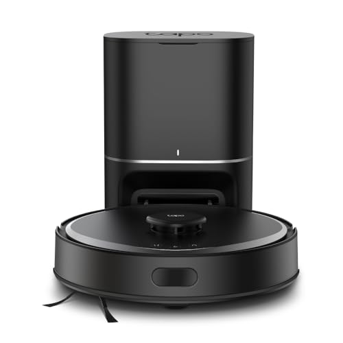 Tapo LiDAR Smart Navigation Robot Vacuum and Mop with Self-Emptying Dock, 5300Pa Max, 97%+ Dust Pickup Rate, Customizable Cleaning, Self-Charging, Compatible with Alexa & Google Home, RV30 Max Plus
