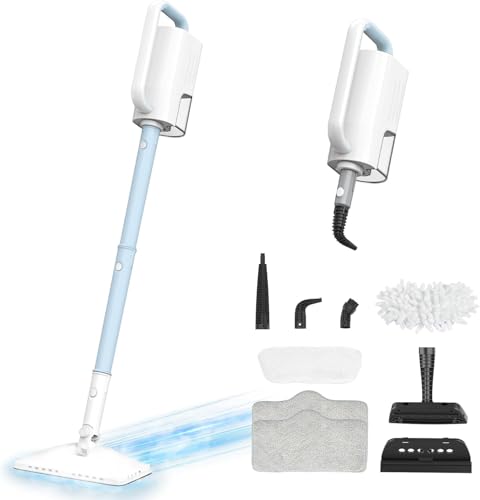 Steam Cleaner, 6 in1 Rotated Steam Mop Cleaner with 2 Modes, 23FT Power Cable, Detachable Steam Mops for Floor, Laminate Floor, Tiles Cleaning (Azure)